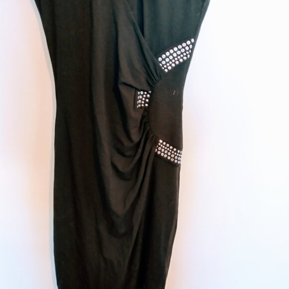 Cache little black dress with silver beaded detail along the neck and cutout det - Picture 3 of 8